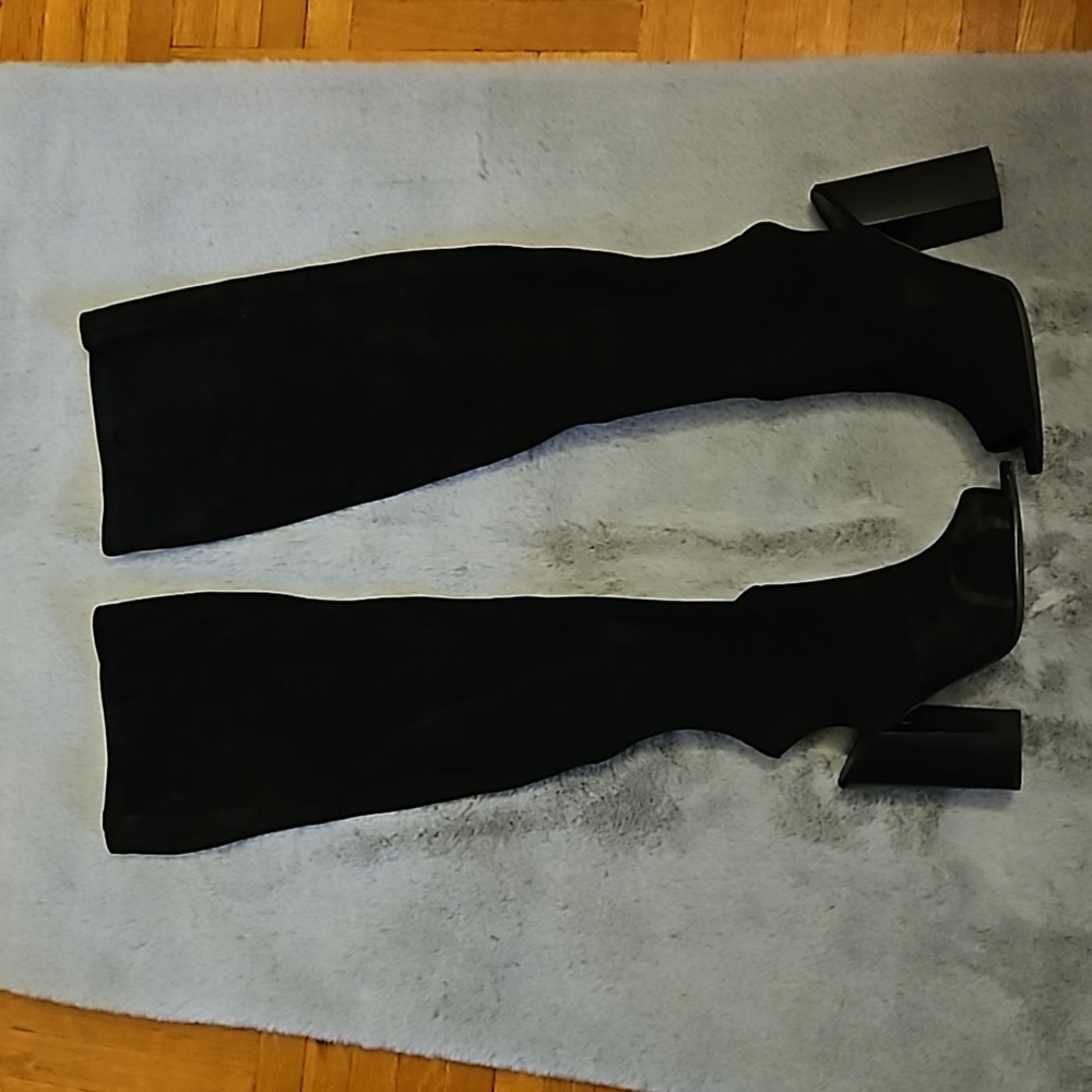 Aldo thigh high black Suede heels